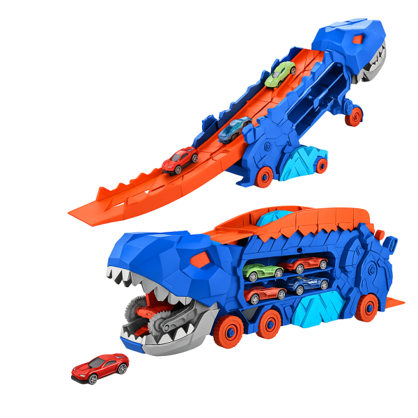 Caminhão Dinossauro 2 em 1 com Pista e Carrinhos